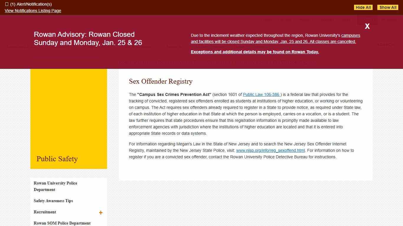 Sex Offender Registry
